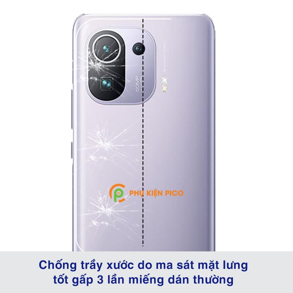 Dán lưng Xaiomi Mi 11 Pro full mặt lưng full viền dẻo trong suốt - 5
