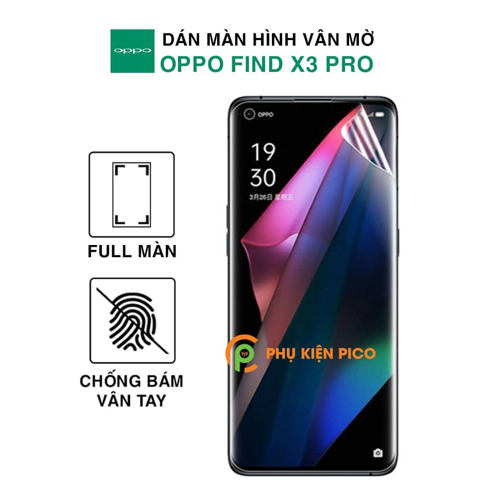 Dán màn hình Oppo Find X3 Pro dẻo vân mờ chống bám vân tay