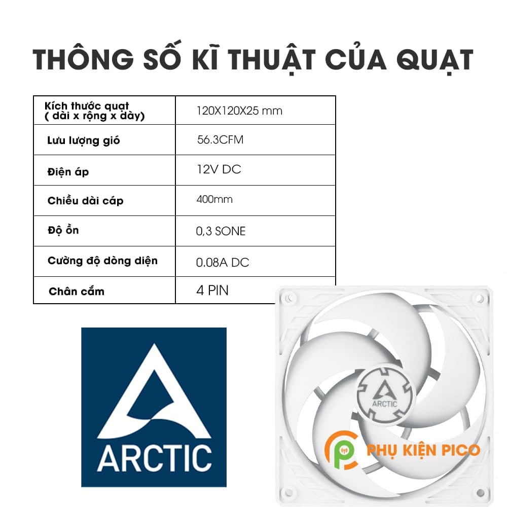 Quạt tản nhiệt case máy tính Arctic P12 PWM - Quạt Fan Case 12cm - 13