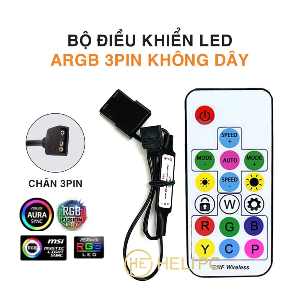 Bộ điều khiển LED ARGB 5v 3pin không dây (RGB Led Controller)
