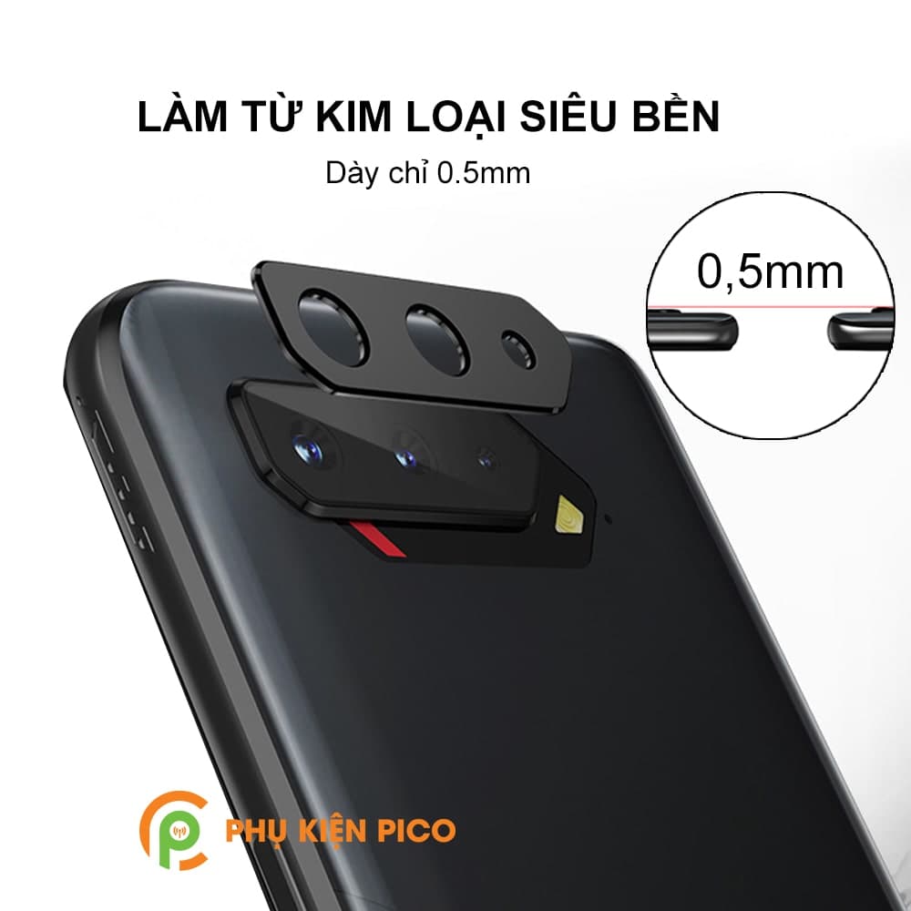 Dán camera Rog Phone 5 khung kim loại bảo vệ an toàn camera sau - 6