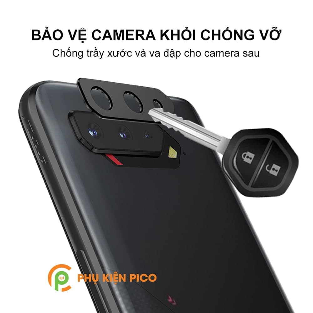 Dán camera Rog Phone 5 khung kim loại bảo vệ an toàn camera sau - 5