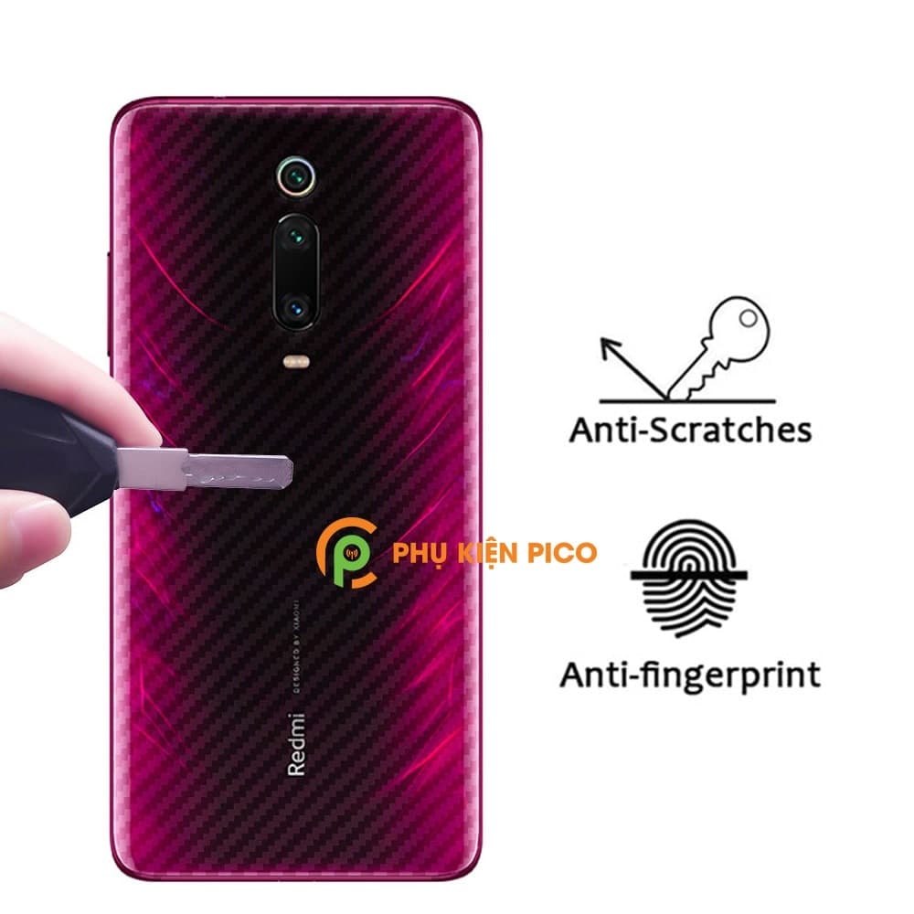 Dán lưng Xiaomi Redmi K20 Pro trong suốt nổi vân Carbon 3D - 6