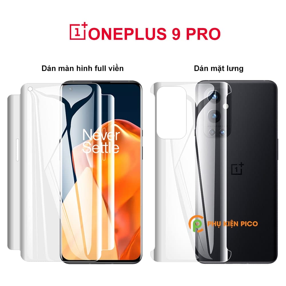 Dán màn hình Oneplus 9 Pro và dán lưng Oneplus 9 Pro bản đặc biệt dán full viền dẻo trong suốt - Combo 2
