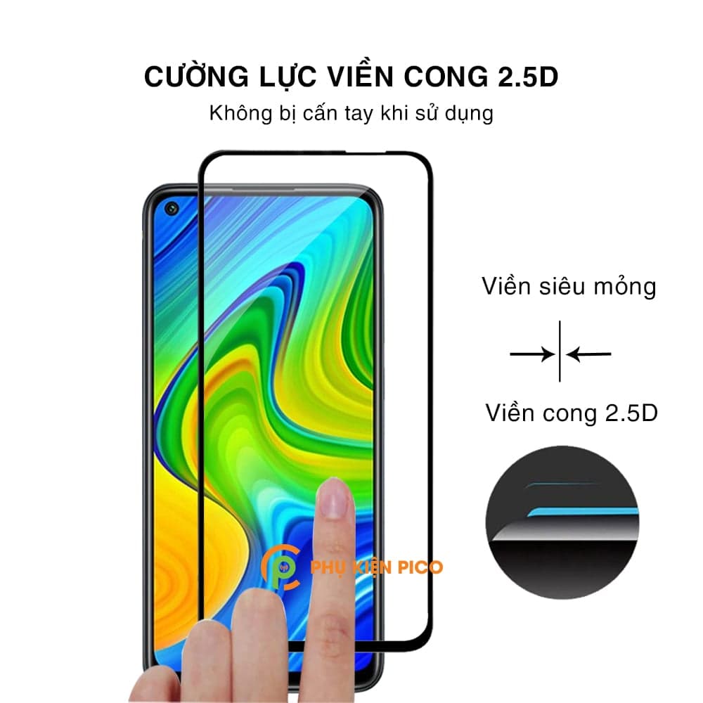 Kính cường lực Xiaomi Redmi Note 9 full màn hình viền đen siêu mỏng - 4