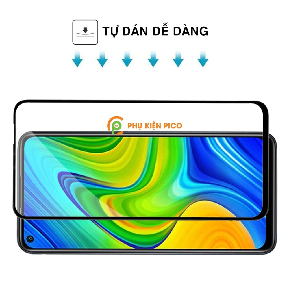 Kính cường lực Xiaomi Redmi Note 9 full màn hình viền đen siêu mỏng - 5