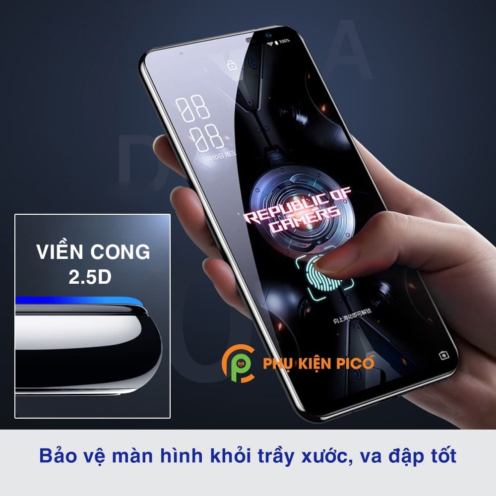 Kính cường lực Rog Phone 5 Pro full màn hình viền đen siêu mỏng Monqiqi - 5