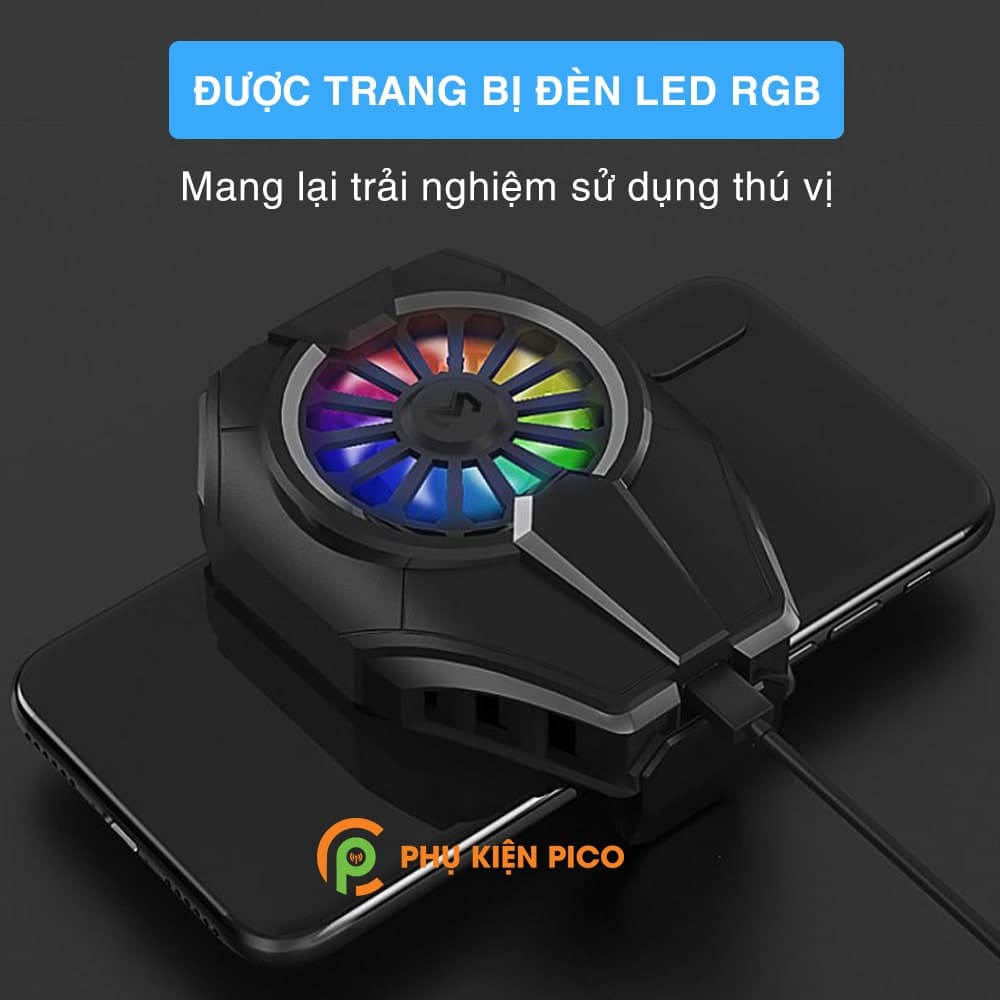 Quạt tản nhiệt điện thoại Memo DL06 tản sò lạnh có đèn RGB siêu đẹp - 6