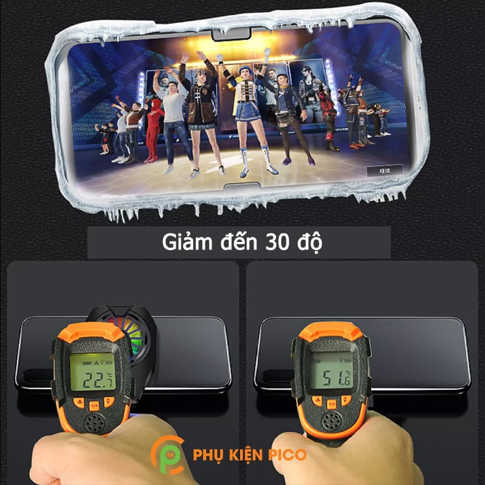 Quạt tản nhiệt điện thoại Memo DL06 tản sò lạnh có đèn RGB siêu đẹp - 11