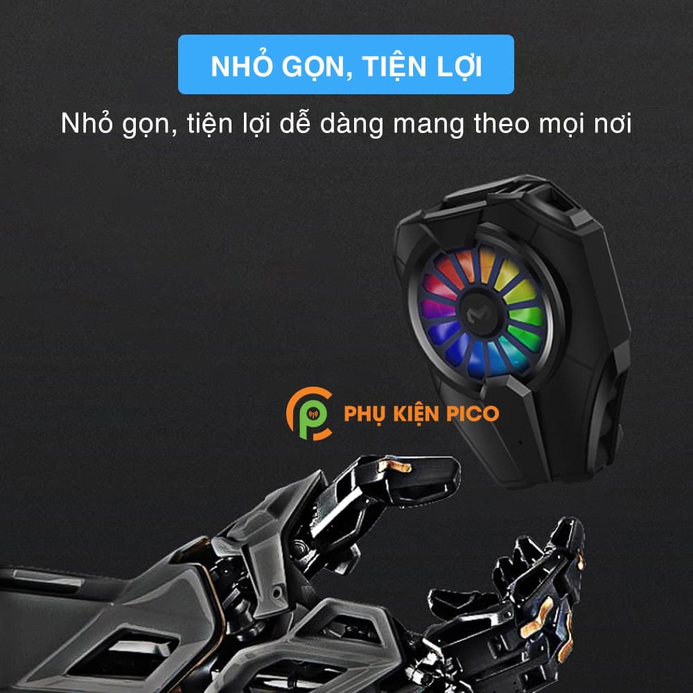 Quạt tản nhiệt điện thoại Memo DL06 tản sò lạnh có đèn RGB siêu đẹp - 12
