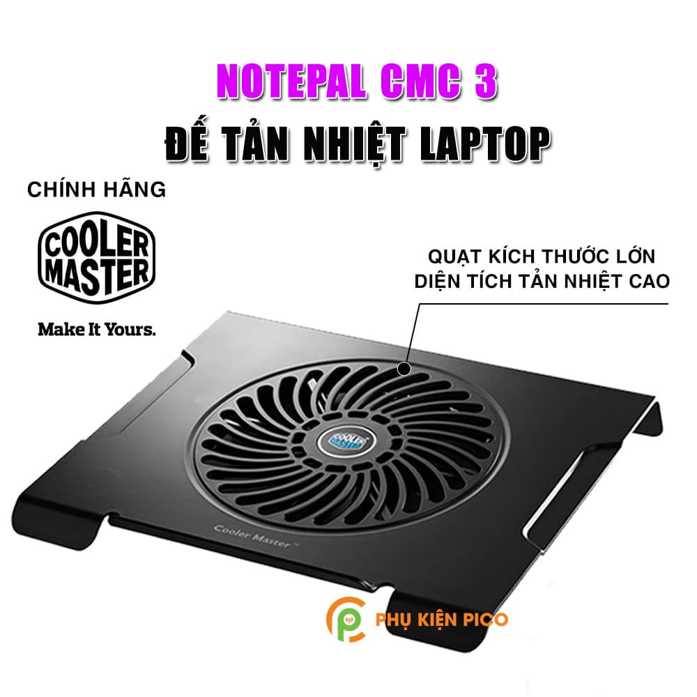 Đế tản nhiệt laptop, máy tính bảng chính hãng Cooler Master Notepal CMC3