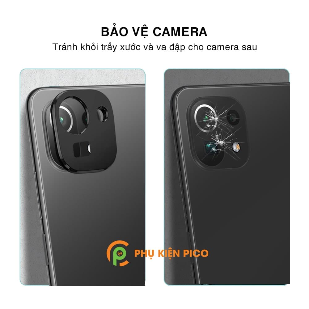 Dán camera Xiaomi Mi 11 Pro khung kim loại bảo vệ an toàn camera sau - 5