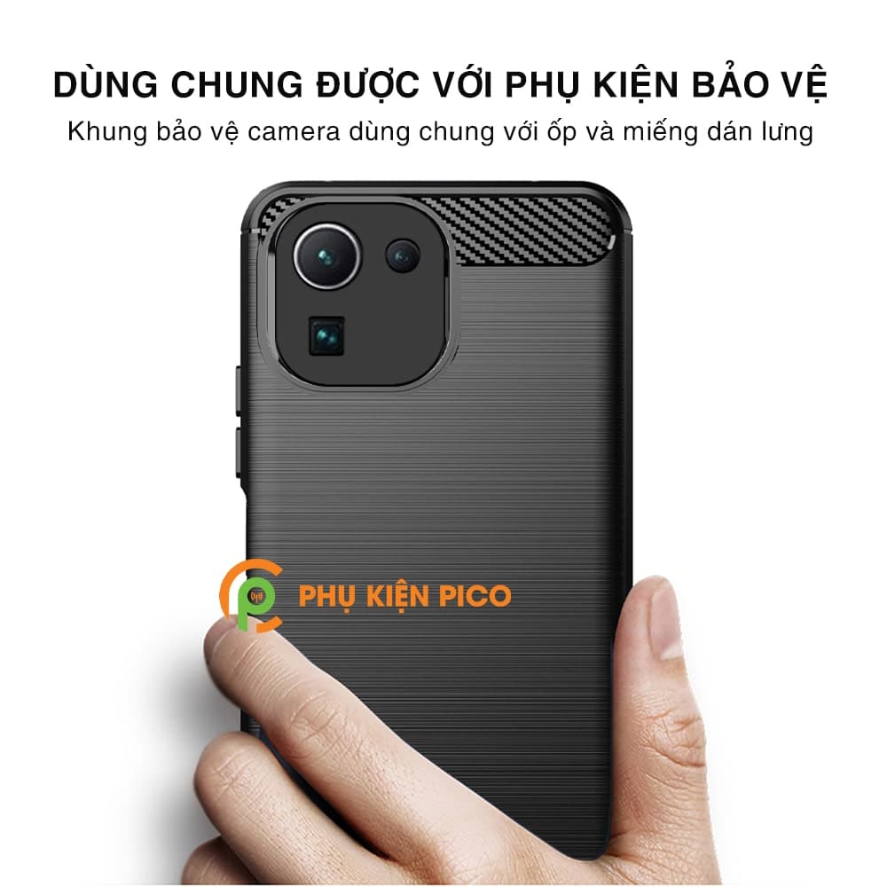 Dán camera Xiaomi Mi 11 Pro khung kim loại bảo vệ an toàn camera sau - 3
