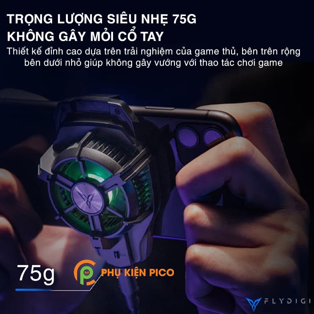 Quạt tản nhiệt Flydigi Wasp Wing 2 Pro giảm -3 độ C, LED RGB - 6
