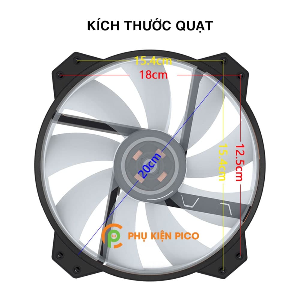 Quạt tản nhiệt case máy tính Cooler Master MF200R RGB 20CM - 2