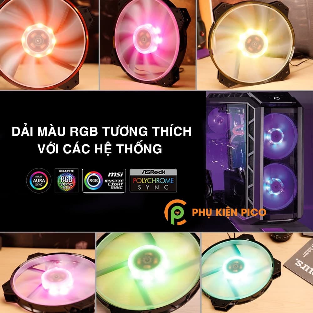 Quạt tản nhiệt case máy tính Cooler Master MF200R RGB 20CM - 4