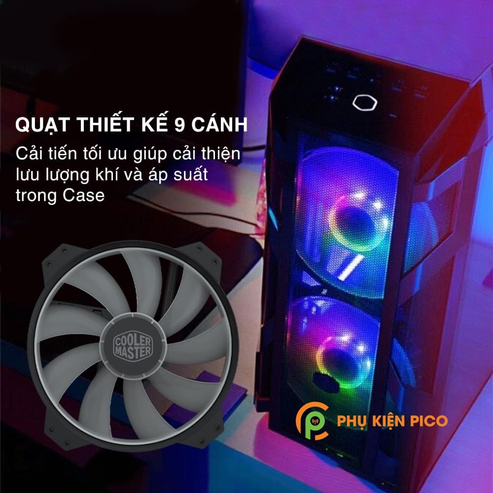 Quạt tản nhiệt Case Cooler Master MF200R ARGB 20CM - 4