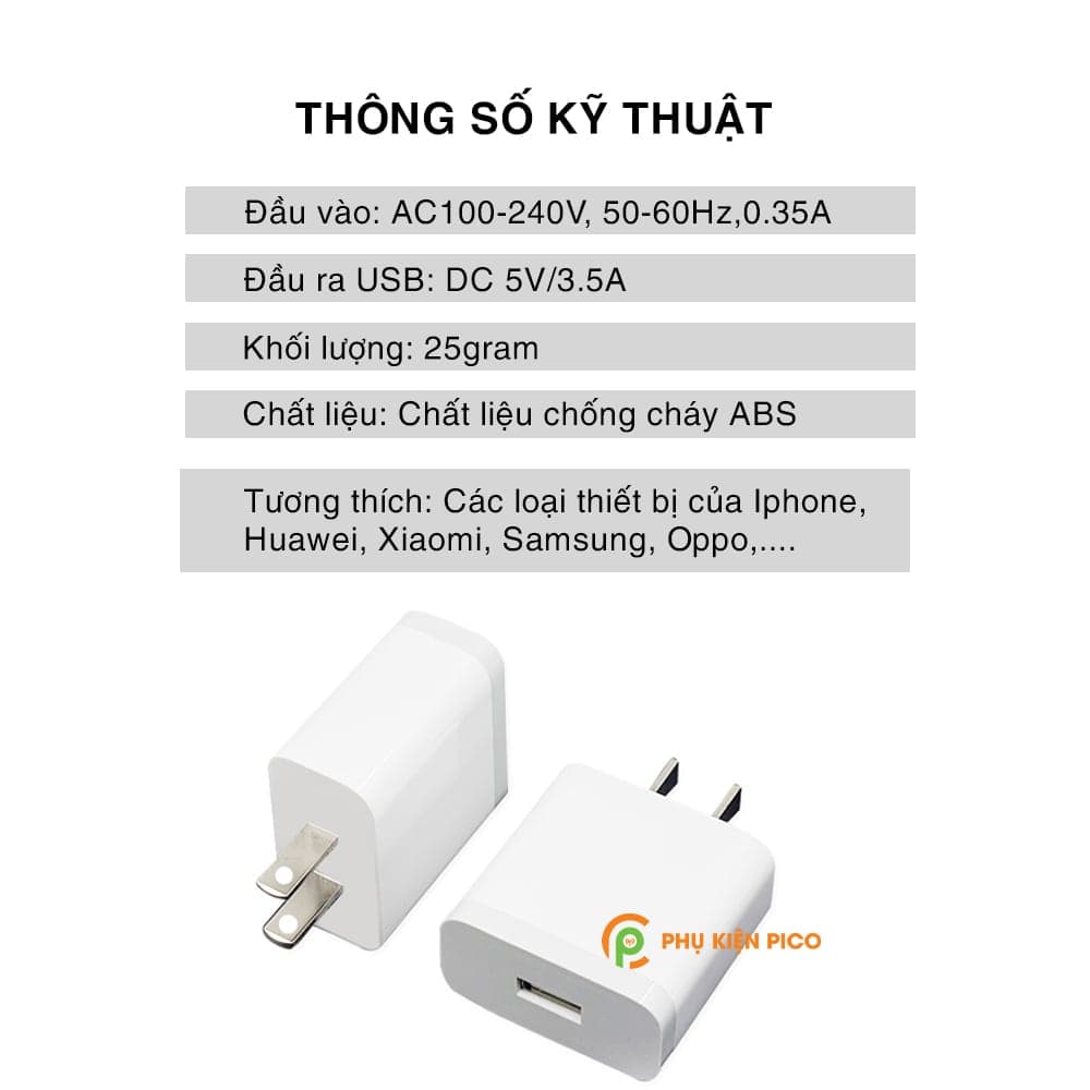 Củ sạc 5V 3.5A cho điện thoại iPhone Samsung Huawei Xiaomi Oppo quạt tản nhiệt điện thoại - 8