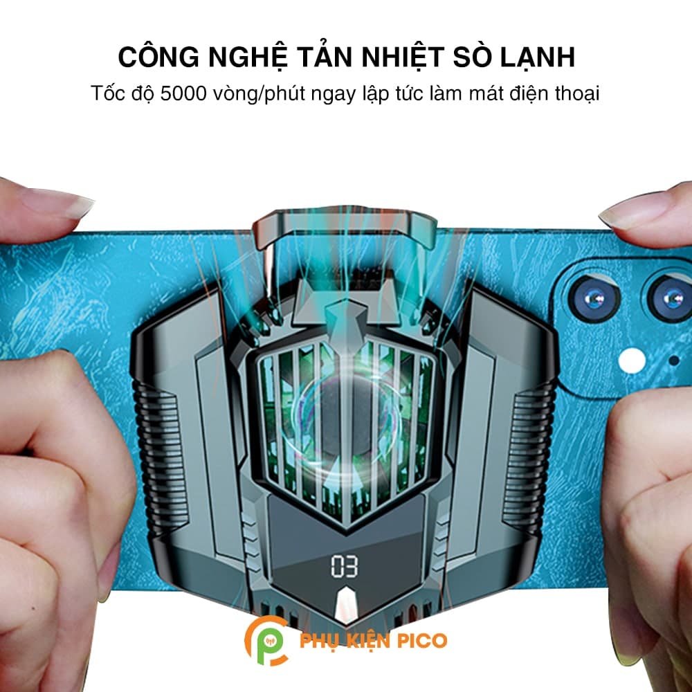 Quạt tản nhiệt điện thoại sò lạnh X3A Pro pin sạc 2000mAh - 6