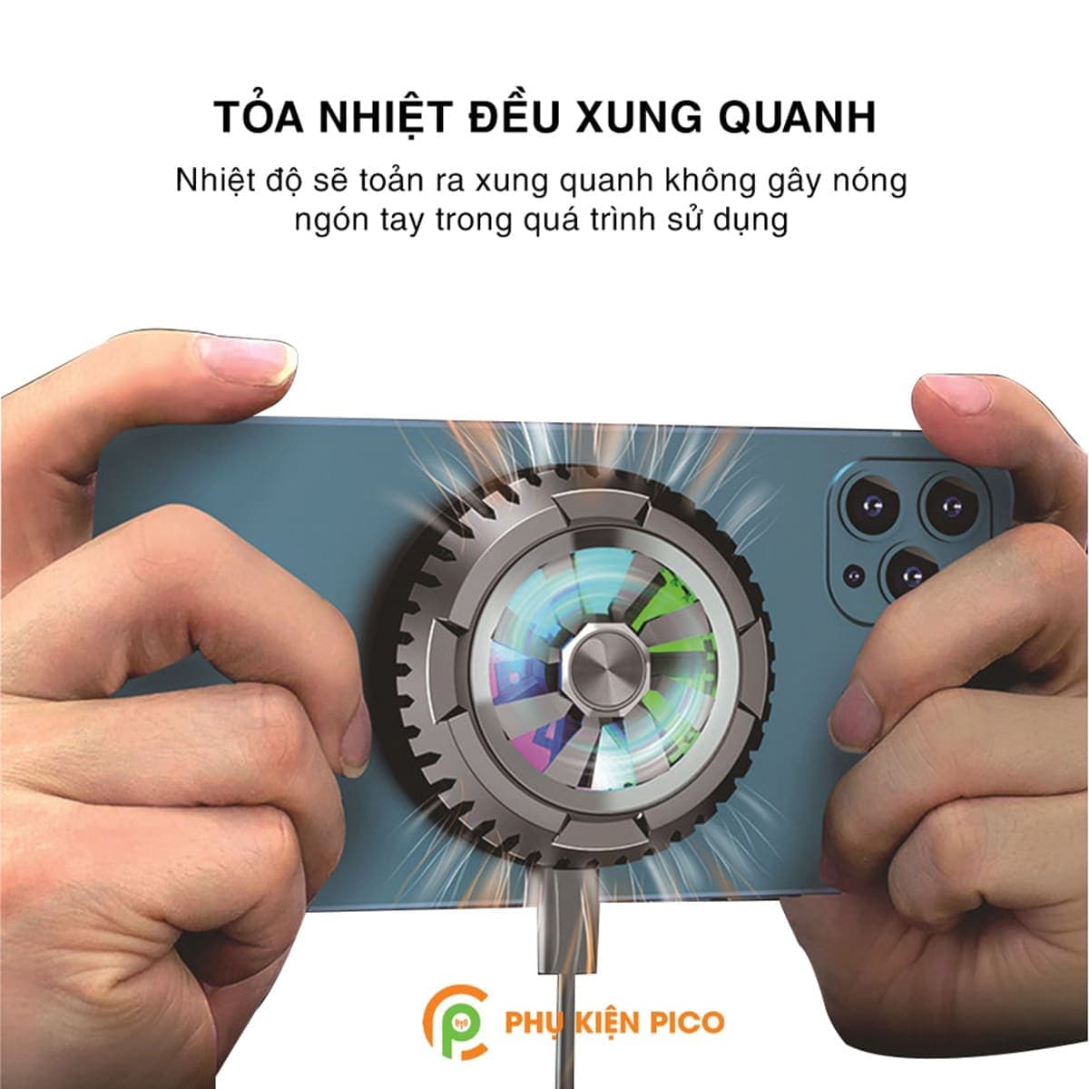 Quạt tản nhiệt sò lạnh điện thoại máy tính bảng X6 sò lạnh từ tính giá rẻ Led RGB - 3