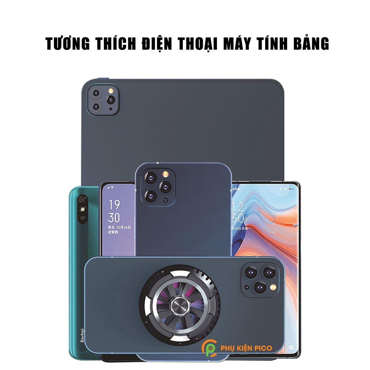 Quạt tản nhiệt sò lạnh điện thoại máy tính bảng X6 sò lạnh từ tính giá rẻ Led RGB - 10