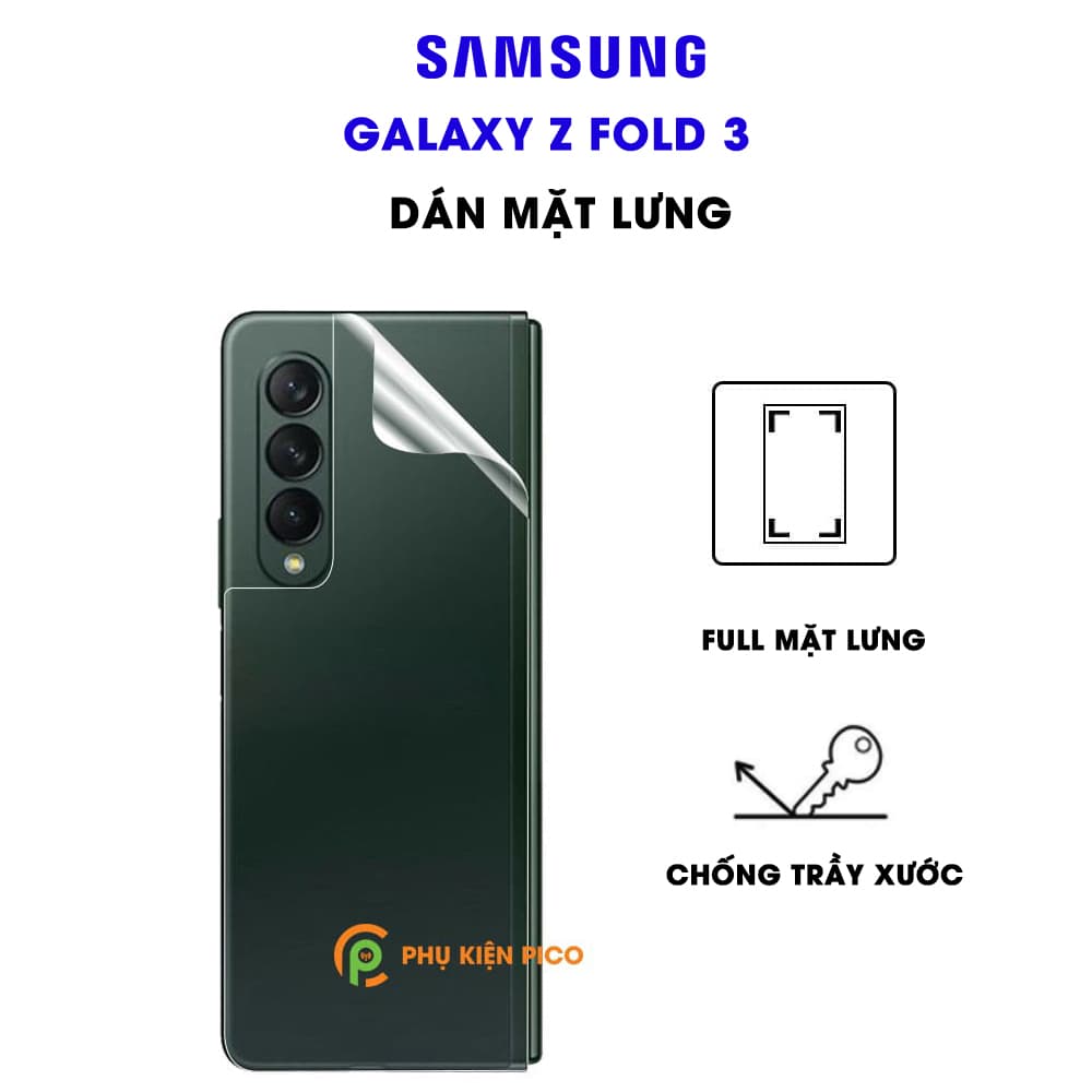 Dán mặt lưng Samsung Galaxy Z Fold 3 PPF cao cấp dẻo trong suốt