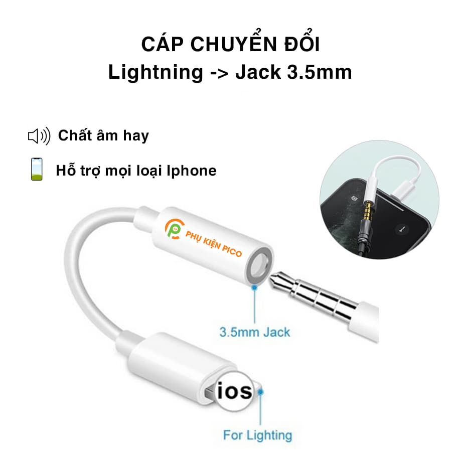 Cáp chuyển đổi Lightning sang 3.5mm dành cho Iphone