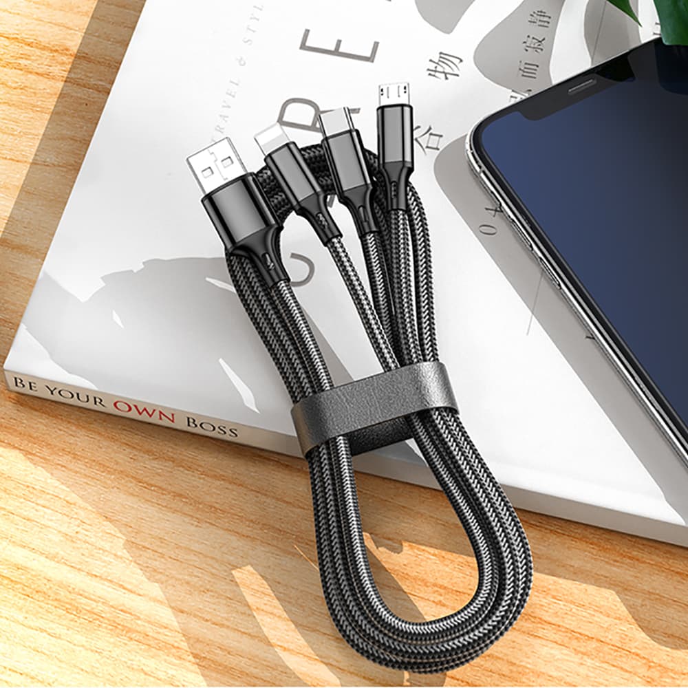 Cáp sạc 3 đầu dây dù Lightning Type C Micro Usb Iphone - Cáp sạc iphone bọc dù - 5