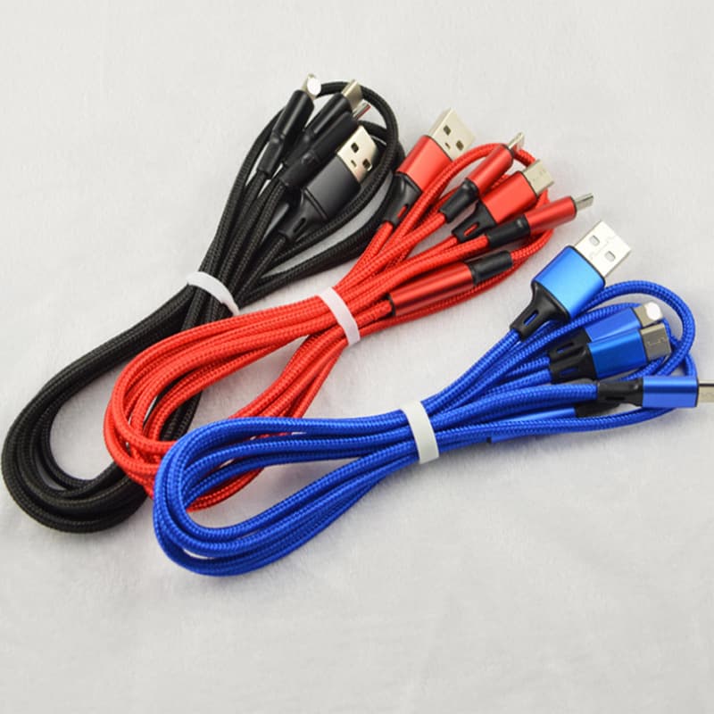 Cáp sạc 3 đầu dây dù Lightning Type C Micro Usb Iphone - Cáp sạc iphone bọc dù - 2