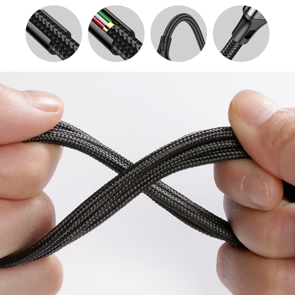 Cáp sạc 3 đầu dây dù Lightning Type C Micro Usb Iphone - Cáp sạc iphone bọc dù - 7