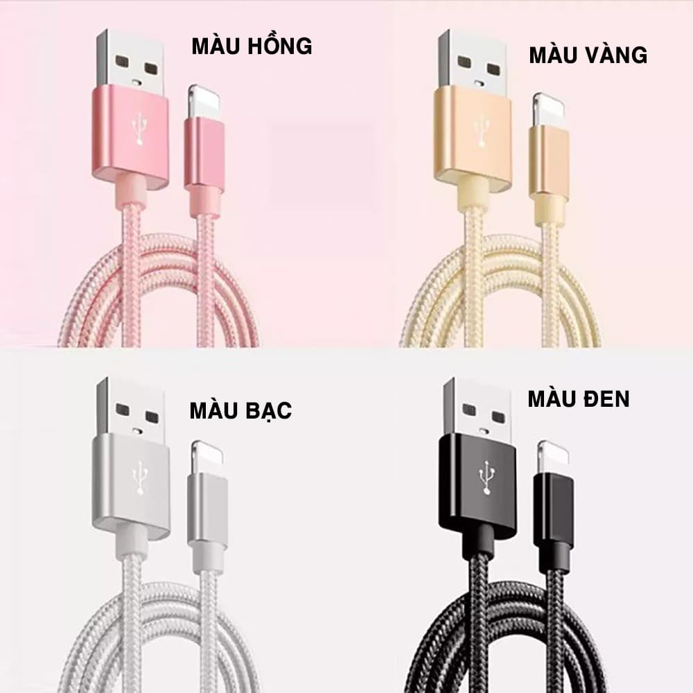 Cáp sạc Iphone bọc dù Lightning TypeC Micro Usb - Cáp sạc nhanh iphone chống đứt - 3
