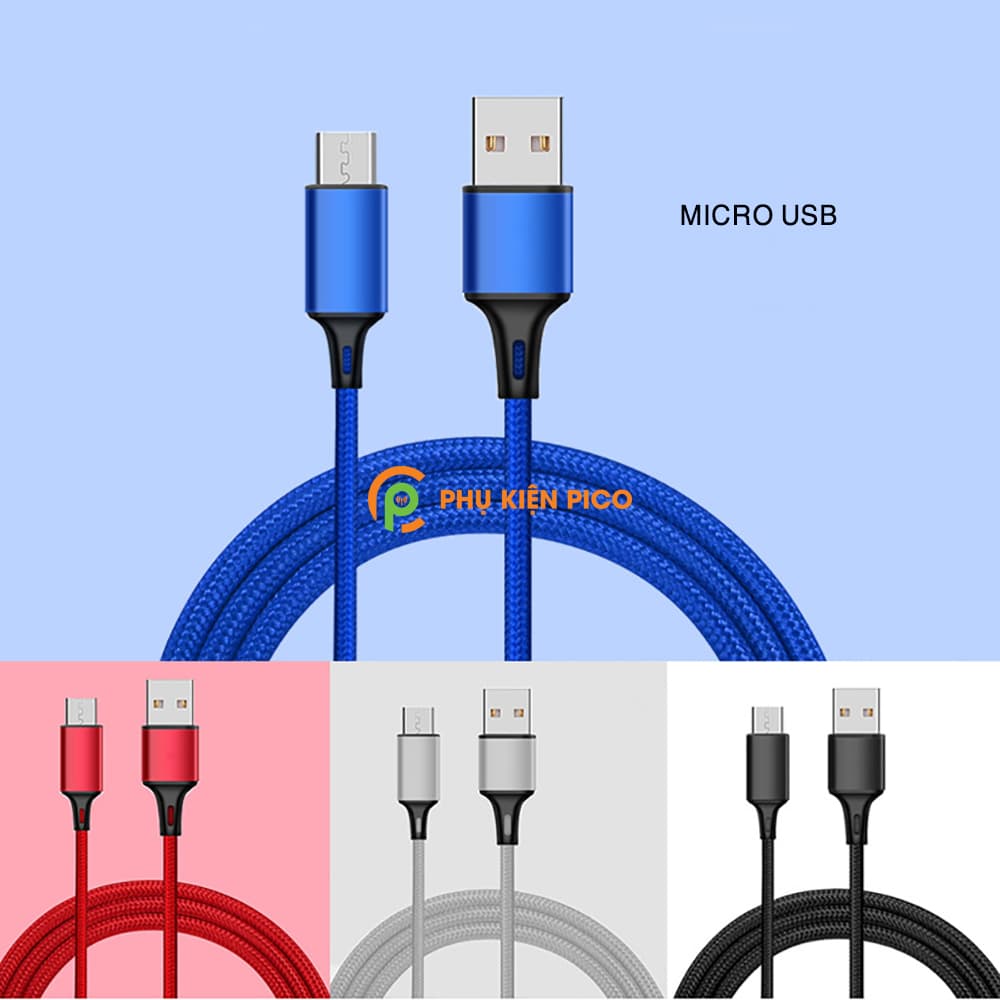 Cáp sạc Iphone bọc dù Lightning TypeC Micro Usb - Cáp sạc nhanh iphone chống đứt - 11