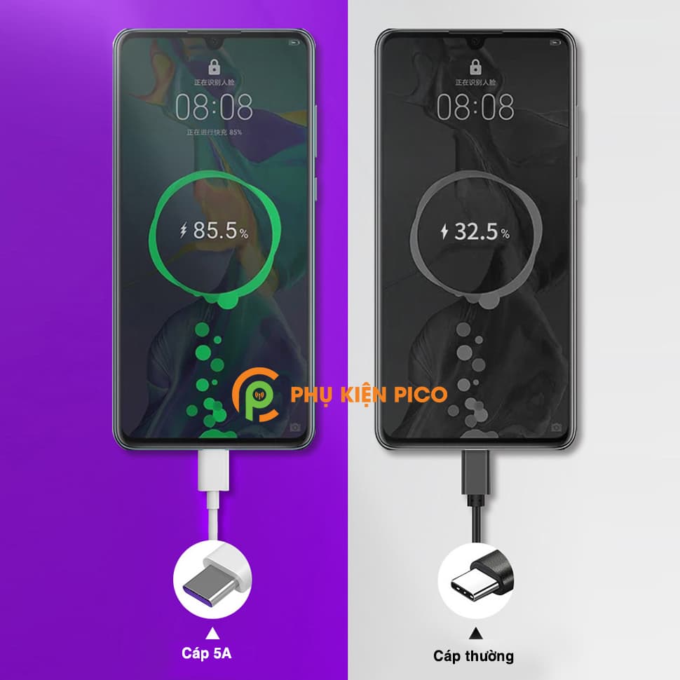 Cáp sạc nhanh Type C 5A Full box cáp Samsung Xiaomi Oppo Vivo Oneplus - 5