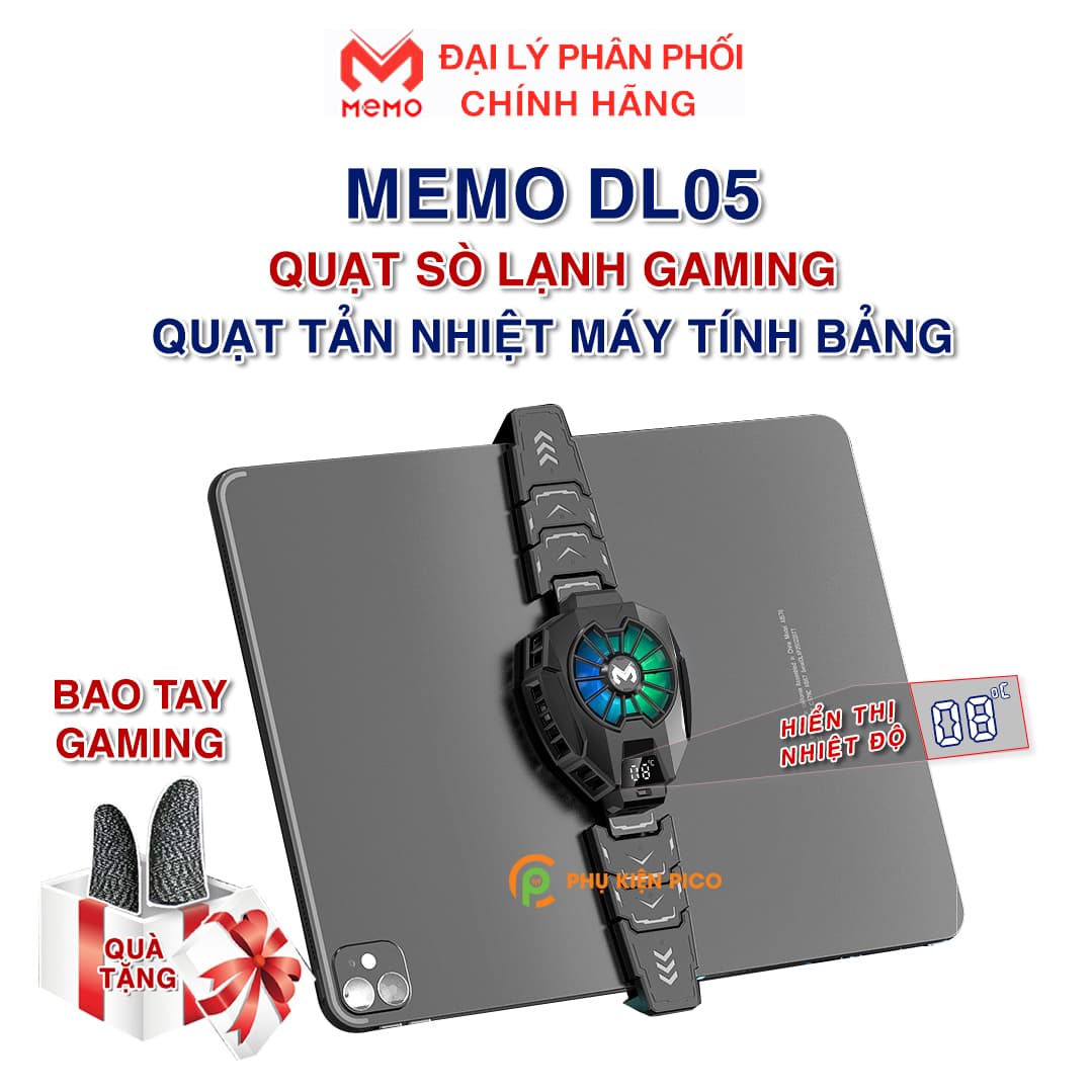 Quạt tản nhiệt máy tính bảng Ipad Memo DL05 sò lạnh Led RGB