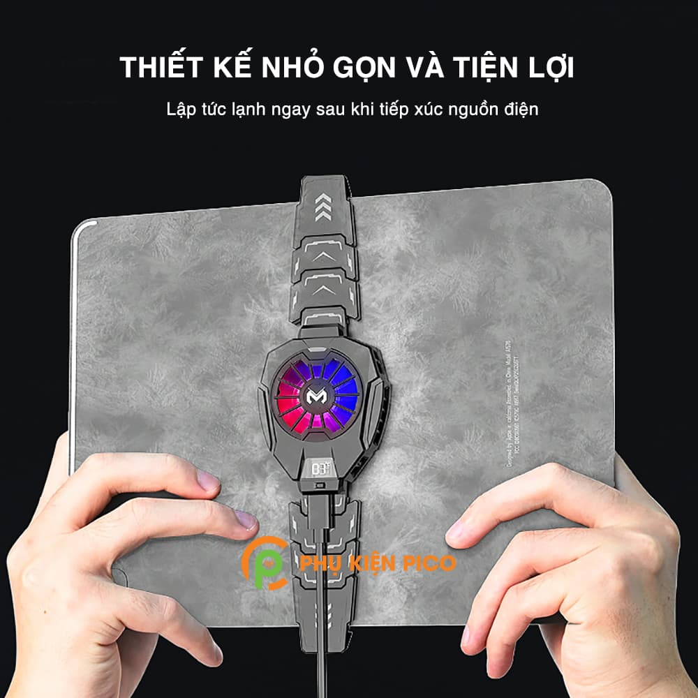 Quạt tản nhiệt máy tính bảng Ipad Memo DL05 sò lạnh Led RGB - 5