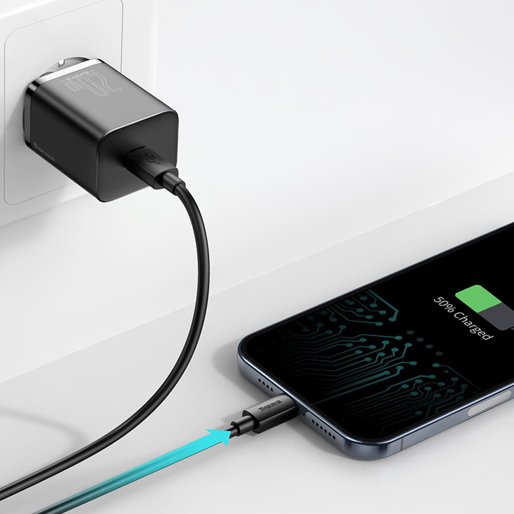 Cốc sạc nhanh BASEUS Super Si USB C 20W Hỗ trợ loại C PD dành cho điện thoại iPhone 12 Pro Max 11 Mini 8 Plus - 8
