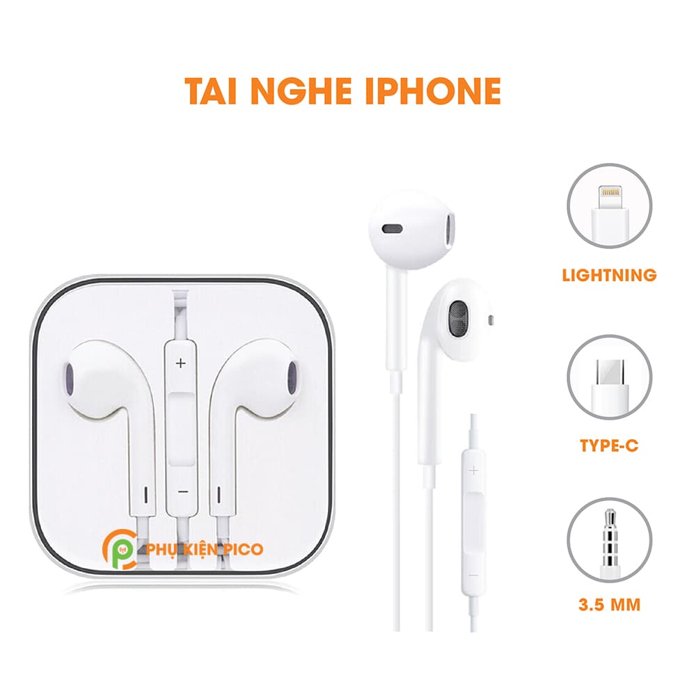Tai nghe Iphone nhét tai chân cắm 3.5mm / Type C / Lightning có mic
