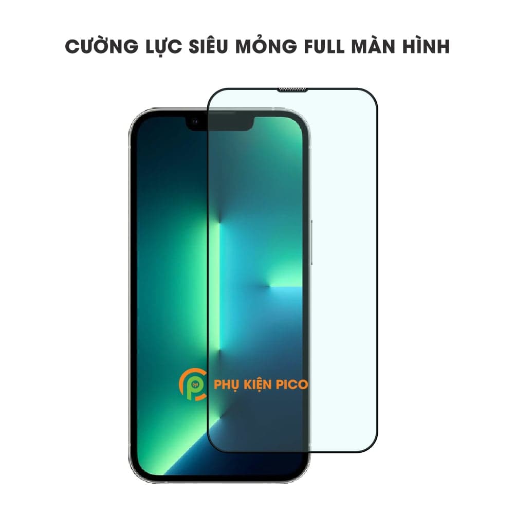 Kính cường lực iPhone 13 Pro full màn hình viền đen siêu mỏng có màng bảo vệ loa - 4