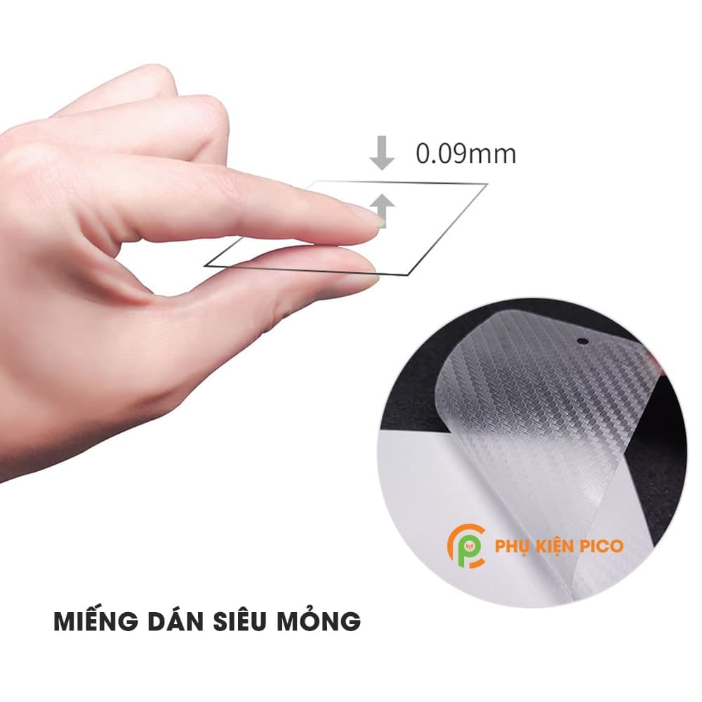 Dán lưng Iphone 13 Mini nổi vân Carbon 3D tản nhiệt tốt chống bám vân tay - 3