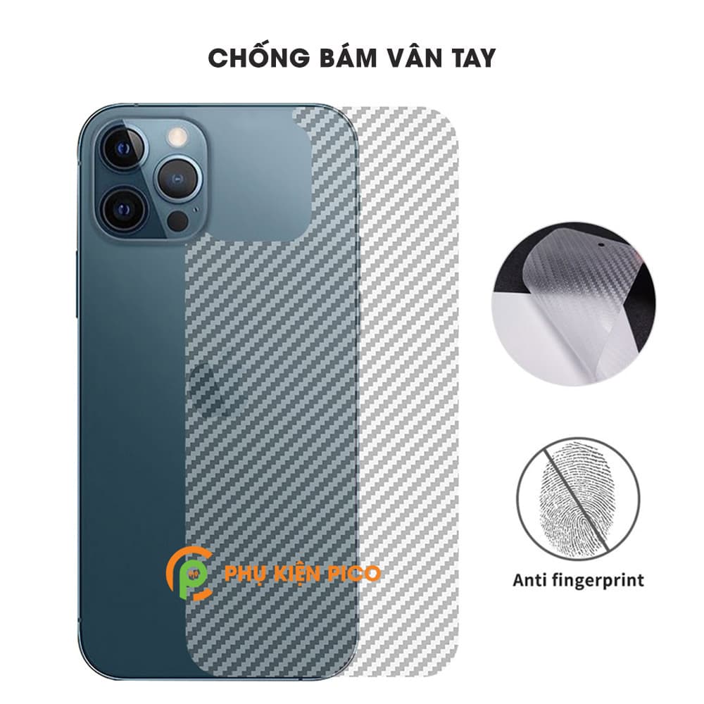 Dán lưng Iphone 13 Pro Max nổi vân Carbon 3D tản nhiệt tốt chống bám vân tay - 5