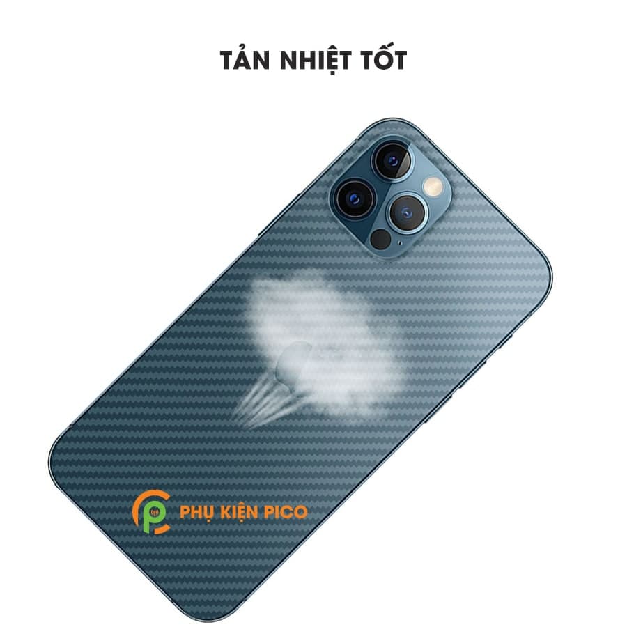 Dán lưng Iphone 13 Pro nổi vân Carbon 3D tản nhiệt tốt chống bám vân tay - 2