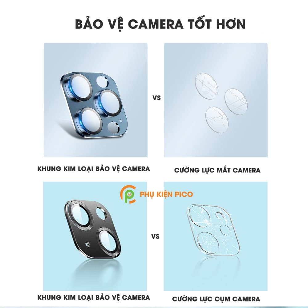 Khung nhôm bảo vệ camera Iphone 13 kèm kính cường lực, chống trầy xước va đập - 3
