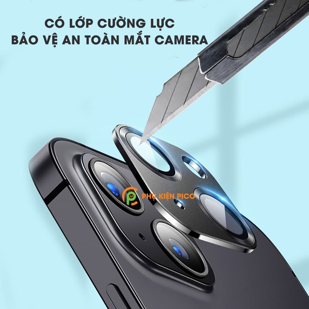 Khung nhôm bảo vệ camera Iphone 13 kèm kính cường lực, chống trầy xước va đập - 9