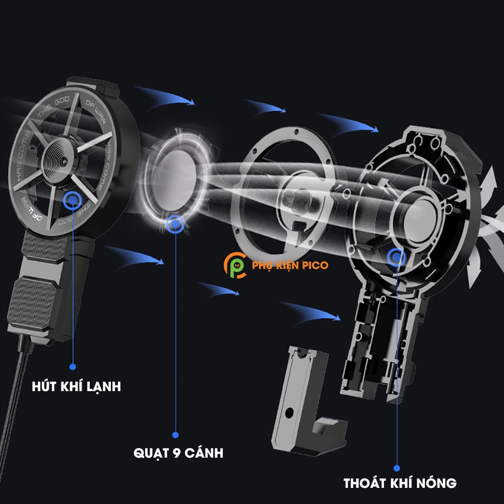 Quạt tản nhiệt điện thoại chính hãng Memo FL06 quạt tản nhiệt gaming nhỏ gọn nhẹ kết nối usb - 5