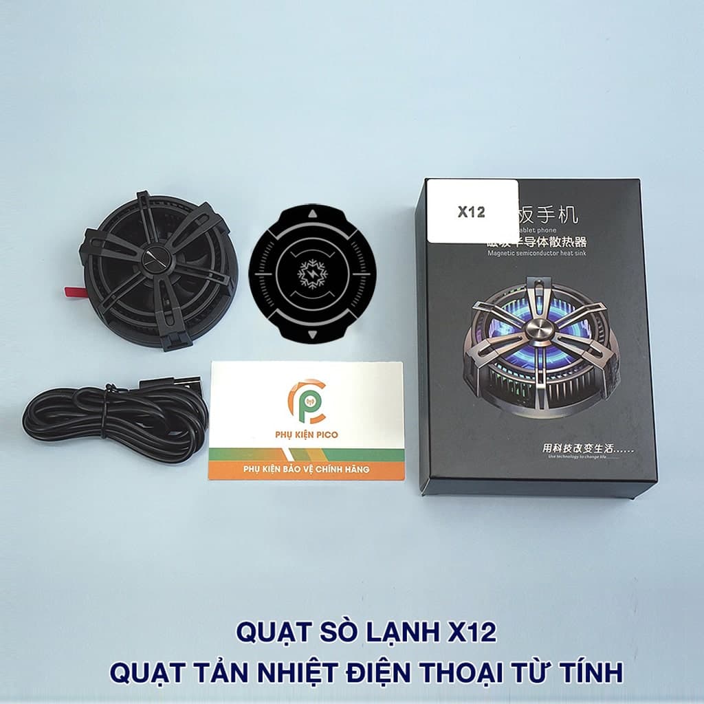Quạt tản nhiệt điện thoại sò lạnh từ tính X12 công suất 10W Led RGB Gaming hỗ trợ tăng FPS Game Mobile Liên Quân Pubg FF - 2