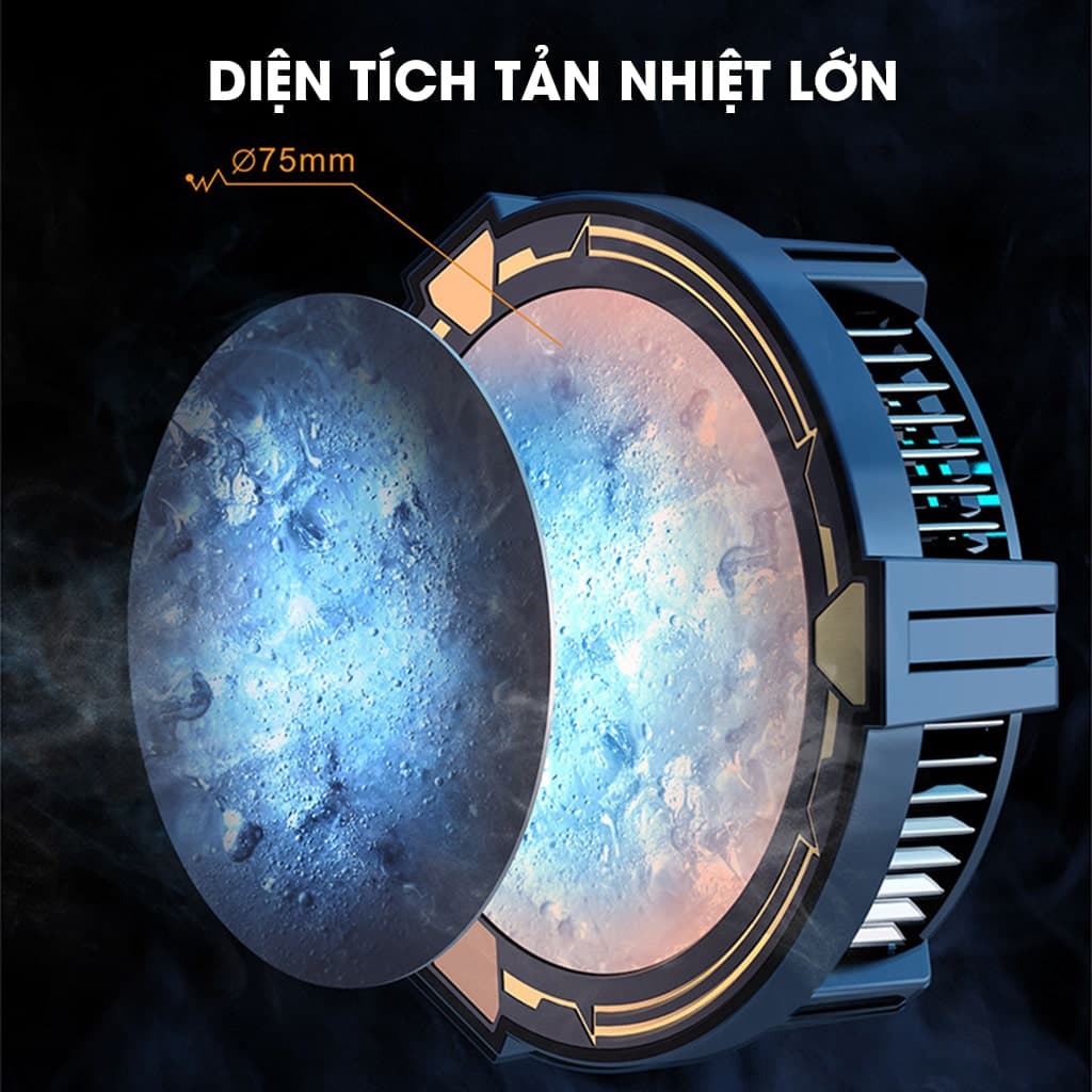 Quạt tản nhiệt điện thoại sò lạnh từ tính X12 công suất 10W Led RGB Gaming hỗ trợ tăng FPS Game Mobile Liên Quân Pubg FF - 8