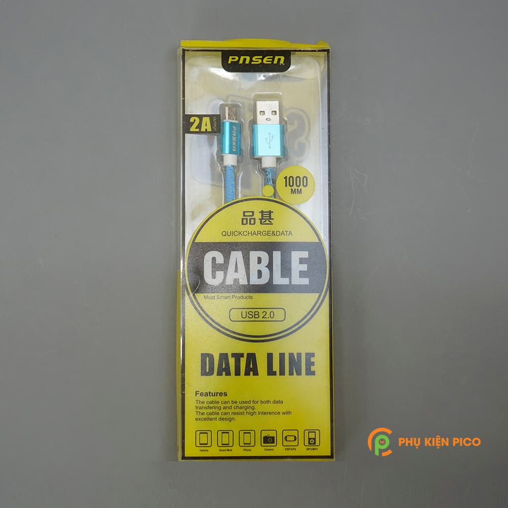 Cáp sạc nhanh iPhone bọc dù 1m Pnsen - Cáp sạc nhanh Micro Usb sạc nhanh 2A truyền dữ liệu - 2
