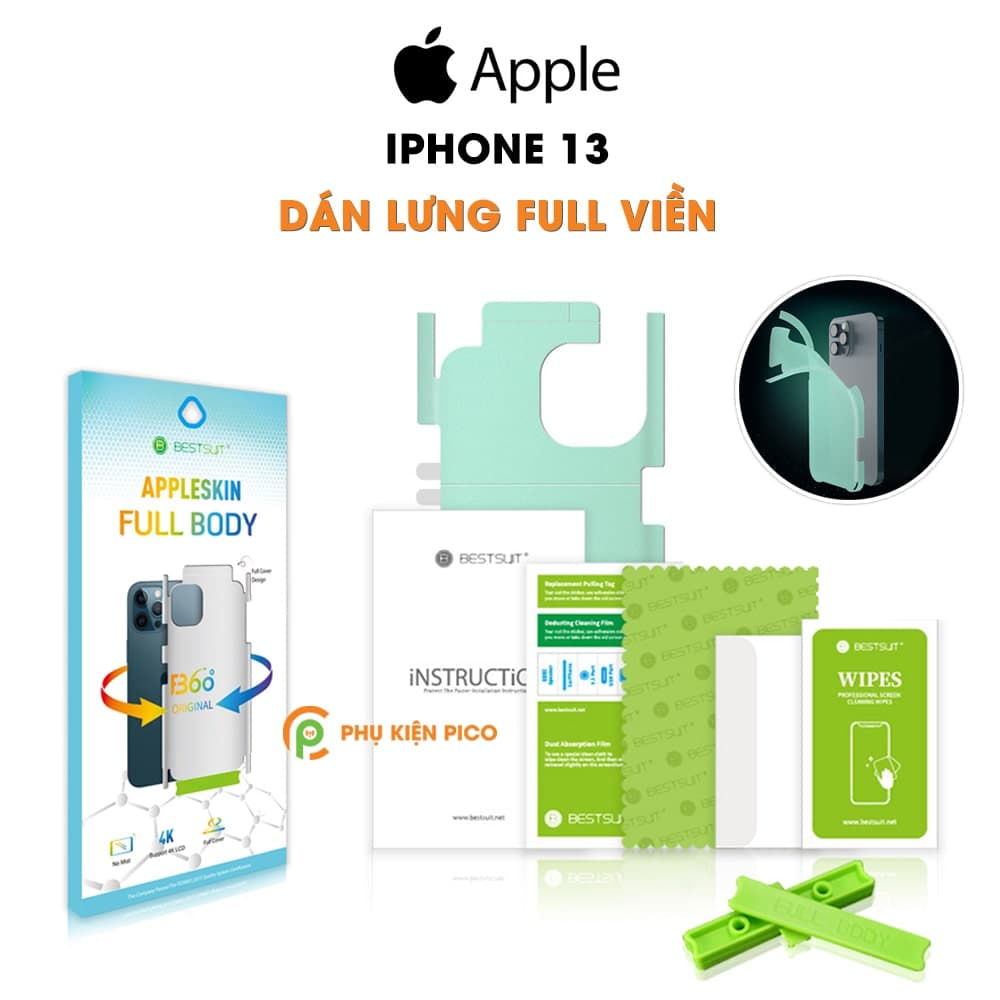 Dán lưng Iphone 13 PPF cao cấp dẻo vân mờ dán full mặt lưng và viền
