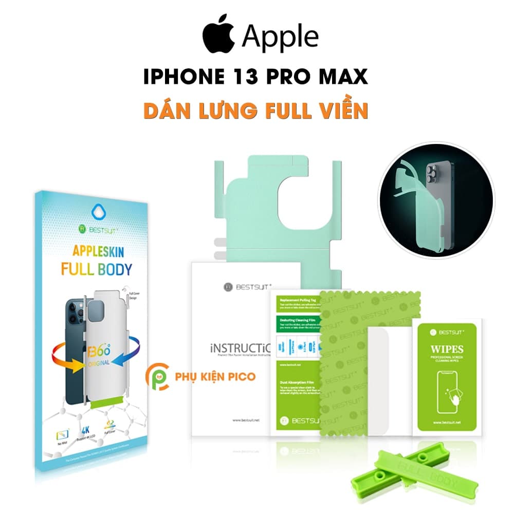 Dán lưng Iphone 13 Pro Max PPF cao cấp dẻo vân mờ dán full mặt lưng và viền