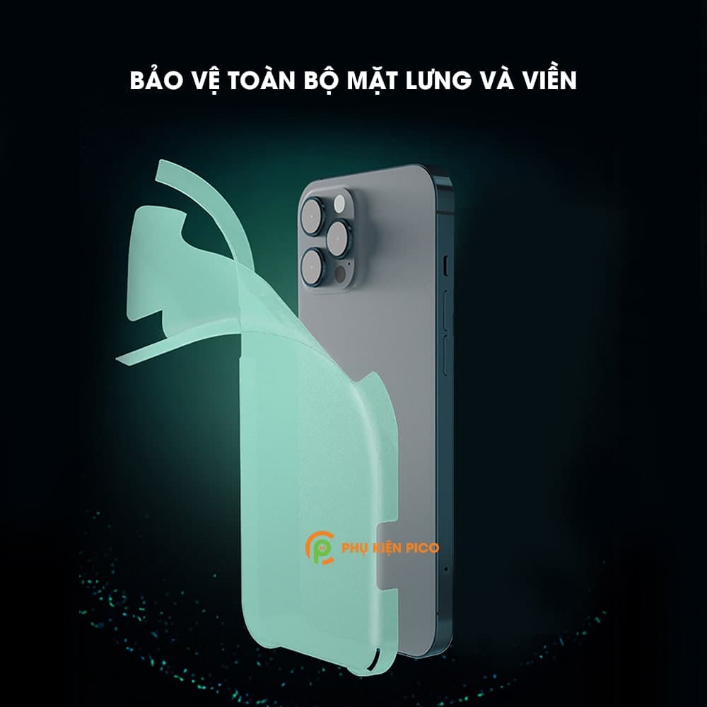 Dán lưng Iphone 13 Pro Max PPF cao cấp dẻo vân mờ dán full mặt lưng và viền - 4